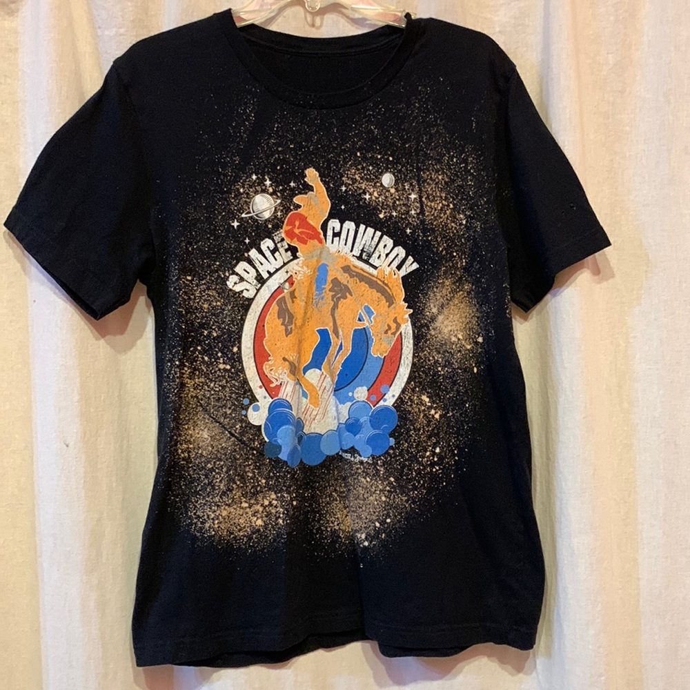 ⚜️black SPACE COWBOY distressed graphic tee